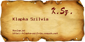 Klapka Szilvia névjegykártya