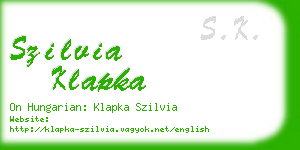 szilvia klapka business card